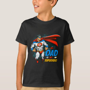 Pap is mijn superheld Kinder Cool Vaderdag Comic L T-shirt