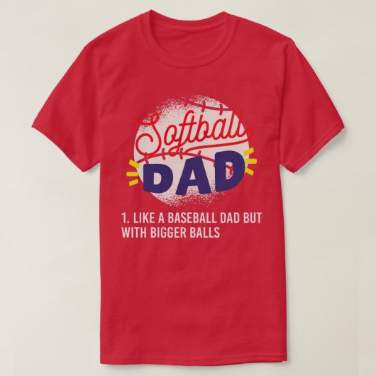 Pap is net als een honkbal vader, maar met grote t-shirt (Design voorkant)