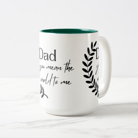 Pap, je bedoelt de wereld voor mij tweekleurige koffiemok (Voorkant rechts)