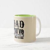 Pap, je bent altijd als een vader voor mij groen g tweekleurige koffiemok (Voorkant rechts)