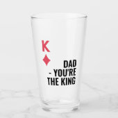 Pap Je bent de koning Poker Fathers Day Beer Glas (Voorkant)