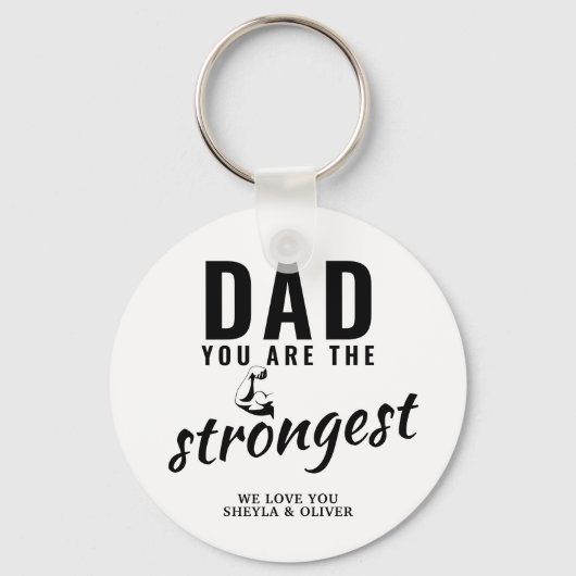 Pap, je bent de sterkste vaderdag. sleutelhanger (Voorkant)