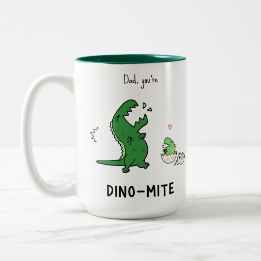Pap, je bent Dino-mite T-Rex Tweekleurige Koffiemok (Links)