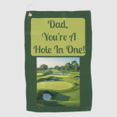 Pap, je bent een gat in één! 2025 golfhanddoek (Voorkant)