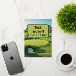 Pap, je bent een gat in één! Golf Green 2025 Folie Wenskaart