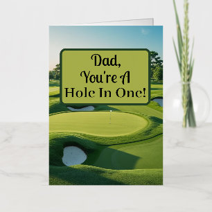 Pap, je bent een gat in één! Golf Green 2025 Folie Wenskaart