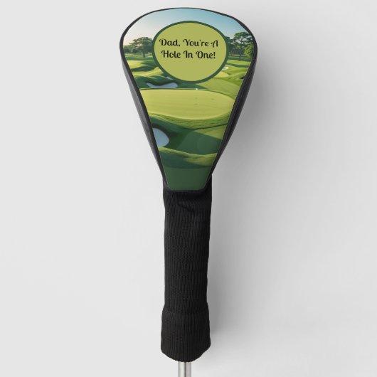 Pap, je bent een gat in één! Groen 2025 Golfheadcover (Voorkant)
