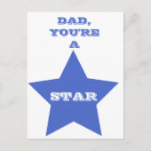 Pap, je bent een ster | Blauwe ster Briefkaart (Voorkant)