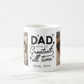 Pap je bent geweldig altijd Custom Two Photo Retro Koffiemok (Center)