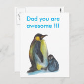 Pap, je bent geweldige pinguïns Briefkaart (Voorkant / Achterkant)