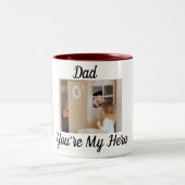 Pap, je bent mijn held tweekleurige koffiemok (Center)