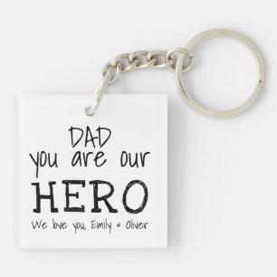Pap je bent onze Hero Simple B&W Typografie Sleutelhanger