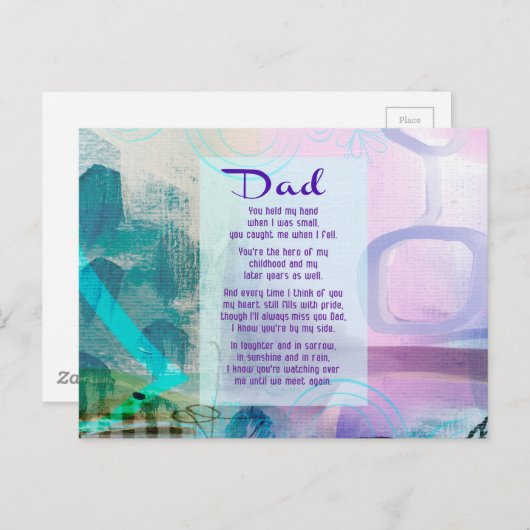 Pap, je hebt naast me gezand - sympathie briefkaart (Voorkant / Achterkant)