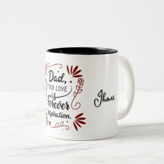 Pap Je liefde is voor altijd Inspiratie Quote Mok (Voorkant rechts)