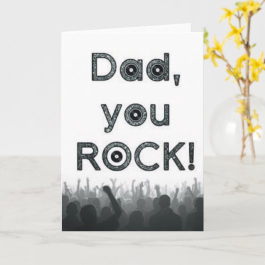 Pap, jij rock! Vaderdag kaart (Gele Bloem)