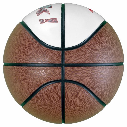 Pap, jij rots, kleurrijke letters basketbal (Rechts)