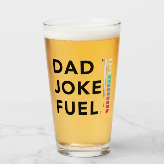 Pap Joke Fuel Funny Fathers Dag Glas (Voorkant gevuld)