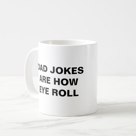 pap jokes is hoe het met de ogen gaat koffiemok (Voorkant links)