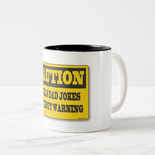 Pap Jokes waarschuwingsteken Tweekleurige Koffiemok (Voorkant rechts)