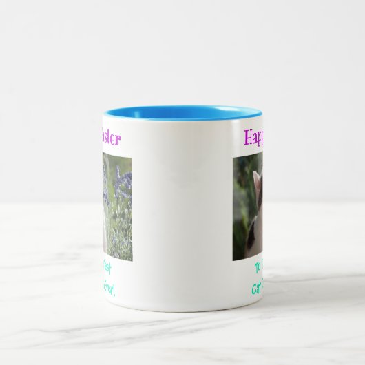 Pap Kat Pap World's Best Ever Pet Foto Tweekleurige Koffiemok (Center)