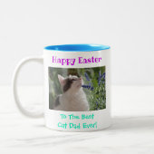 Pap Kat Pap World's Best Ever Pet Foto Tweekleurige Koffiemok (Links)