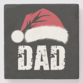 Pap kerstkerstfamilie komt overeen met Pajamas Pap Stenen Onderzetter (Voorkant)