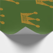 Pap King Crown Vaderdag Glitter Cadeaupapier (Hoek)