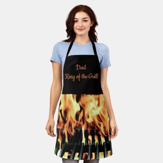 Pap King van de grill Custom Apron Schort (Gedragen)