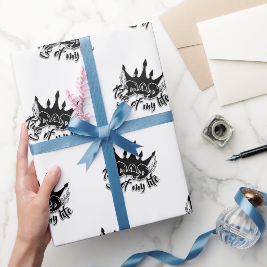 Pap King van mijn leven Vaderdag Wrapping Paper Cadeaupapier (Geschenken)