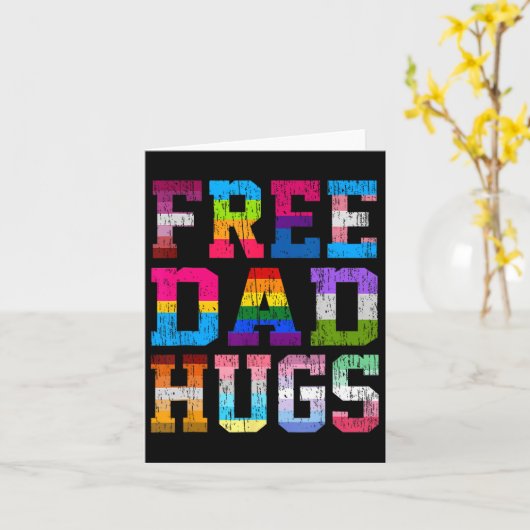 Pap knuffelt voor Pride Maand LGBT Vaders Dag Kaart (Gele Bloem)