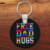 Pap knuffelt voor Pride Maand LGBT Vaders Dag Sleutelhanger (Voorkant)