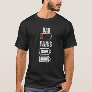 Pap Lage batterij Twins Full Charge Tired Papa T-shirt