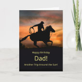 Pap Land Western Cowboy Happy Birthday Kaart (Voorkant)