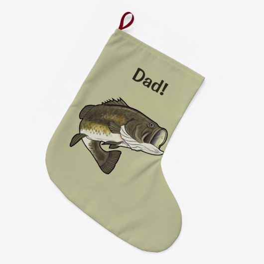 Pap: Largemouth Bass Grote Kerstsok (Voorkant (Hangend))
