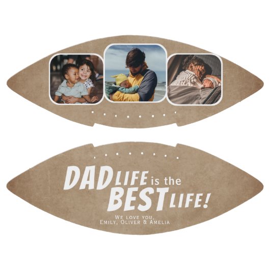 Pap Life is de Best Life Rustic Family 3 Foto's American Football (Panelen)