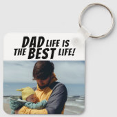 Pap Life is de foto van de beste levensfamilie Sleutelhanger (Achterkant)