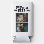 Pap Life is het beste leven 2 Foto's vader Seltzer Blikjeskoeler (Achterkant)