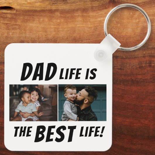 Pap Life is het beste leven 2 Foto's vader Sleutelhanger (Achterkant)