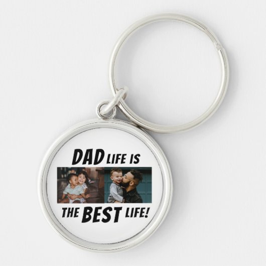 Pap Life is het beste leven 2 Foto's vader Sleutelhanger (Voorkant)