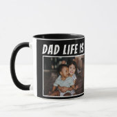 Pap Life is het beste leven 2 Foto's vader zwart Mok (Links)