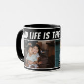 Pap Life is het beste leven 2 Foto's vader zwart Mok (Voorkant links)
