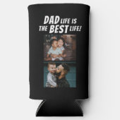 Pap Life is het beste leven 2 Foto's vader zwart Seltzer Blikjeskoeler (Voorkant)