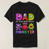 Pap Little Monster Kinder 1st Birthday Party Famil T-shirt (Design voorkant)
