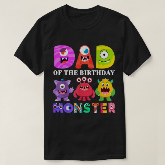 Pap Little Monster Kinder 1st Birthday Party Famil T-shirt (Design voorkant)