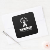 Pap Lung Cancer Shirt White Ribbon Awareness Month Vierkante Sticker (Envelop)