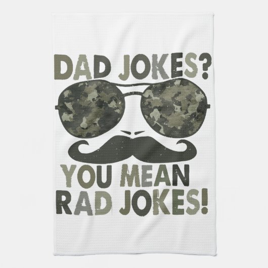 Pap maakt grapjes, je bedoelt slechte grappen; gra theedoek (Verticaal)