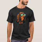 Pap Mam Cool Hond Zonnebril Bloodhound T-shirt (Voorkant)