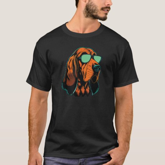 Pap Mam Cool Hond Zonnebril Bloodhound T-shirt (Voorkant)