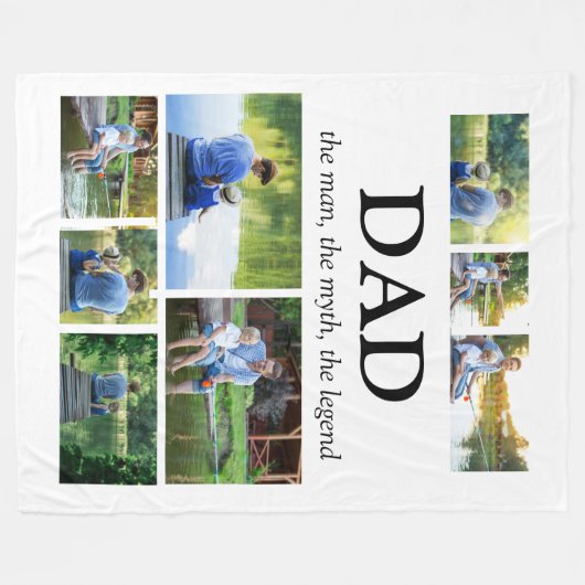 Pap Man Myth Legend 8 Foto Collage Fleece Deken (Voorkant (Horizontaal))