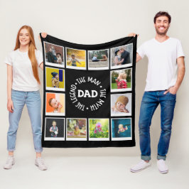 Pap Man Myth Legend Foto Collage Chic Black Fleece Deken